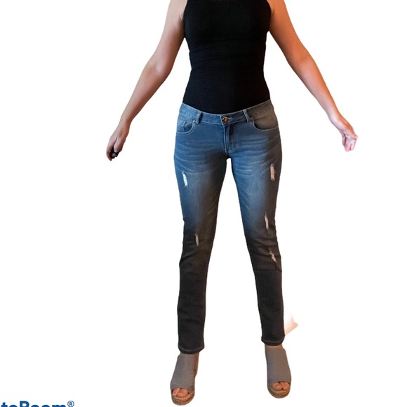 Denim - Ripped Skinny Jeans denim